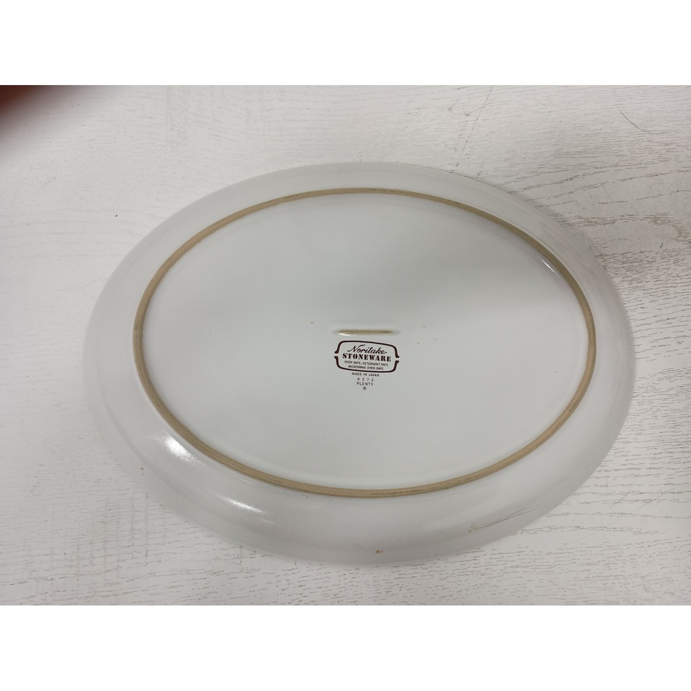 Noritake Plenty Serving Platter Vintage‎ White Fruit Basket Oval Stoneware - Picture 5 of 8